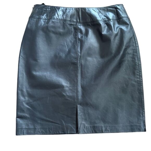 Croft & Barrow Lambskin Leather Skirt Black Buttery Soft 10 Vintage - Picture 2 of 3